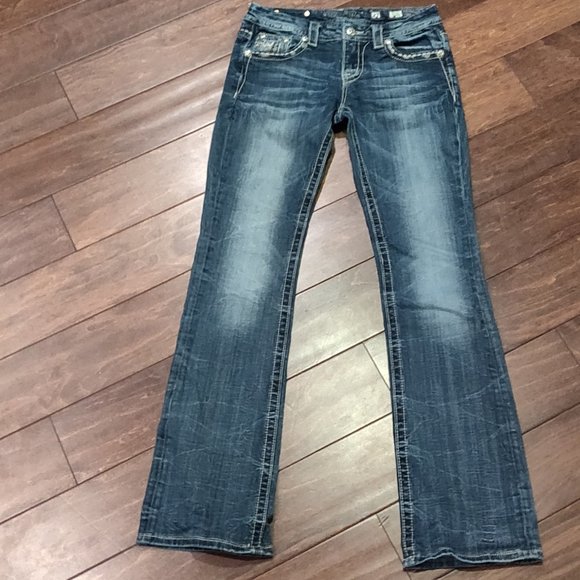 Miss Me Mid Rise Easy Boot Jeans SIZE 27 - Picture 4 of 6